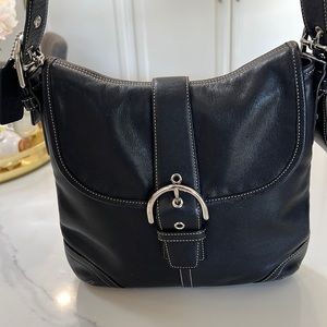 Vintage Y2K COACH crossbody soft buttery leather. Nickel hardware.